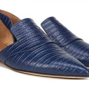 Franco Sarto Loafers | Sarto Toby D’Orsay Flat Navy Snake Print Leather